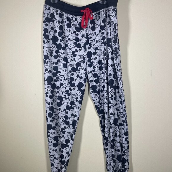 Disney Pants - Disney Pants Womens Size XL Grey Black Mickey Mouse Loungewear Drawstrings!